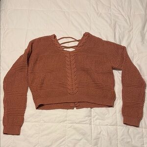 Derek Heart Women's V-Neck Sweater in Rust